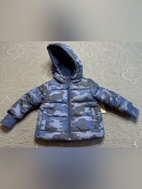 Okie Dokie Toddler Boys Blue Camo Heavyweight Puffer Jacket NWT Size 2T